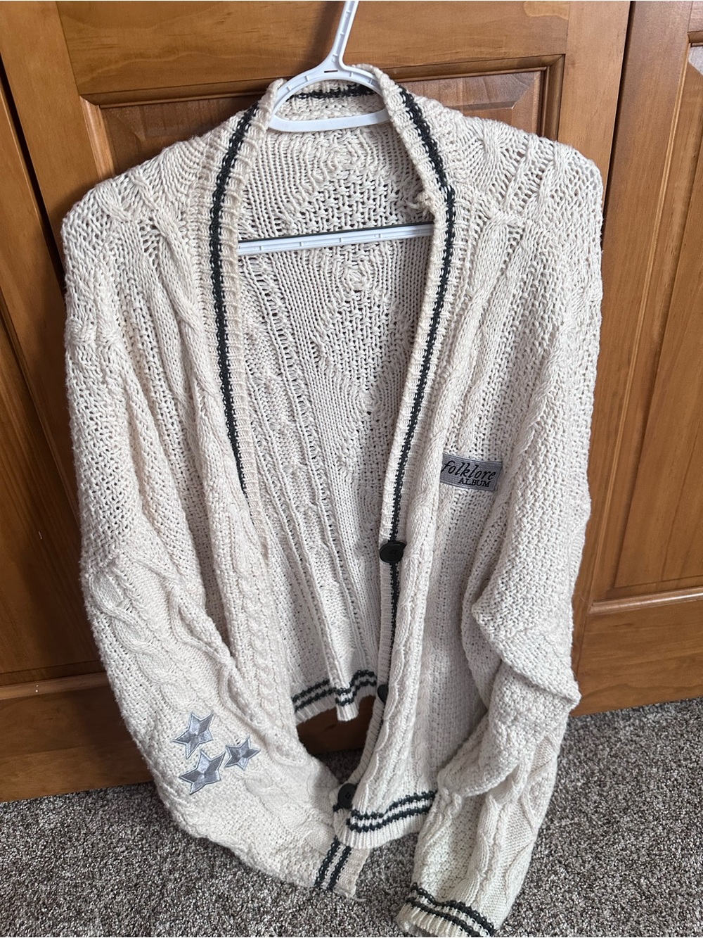 Folklore original cardigan, size unknown, likely L/XL